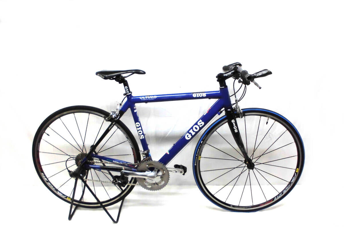 1円～GIOS カーボン クロスバイクULTIMO SHIMANO 20速 青色 中古自転車 3234_画像1