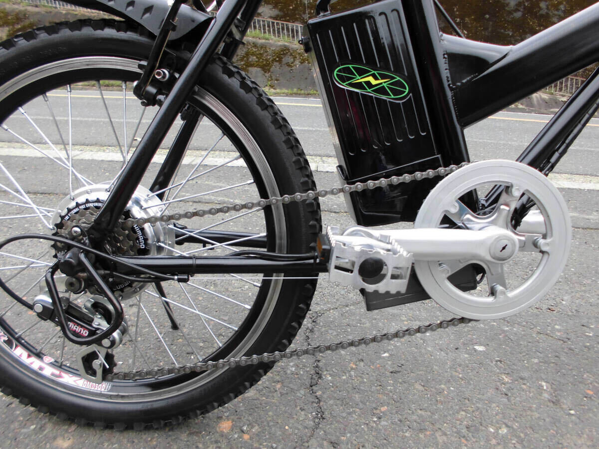 1円～電動自転車 SHIMANO 6速 新しいリチウムバッテリー 24V 10Ah 20インチ 黒色動作確認済 3251の画像6