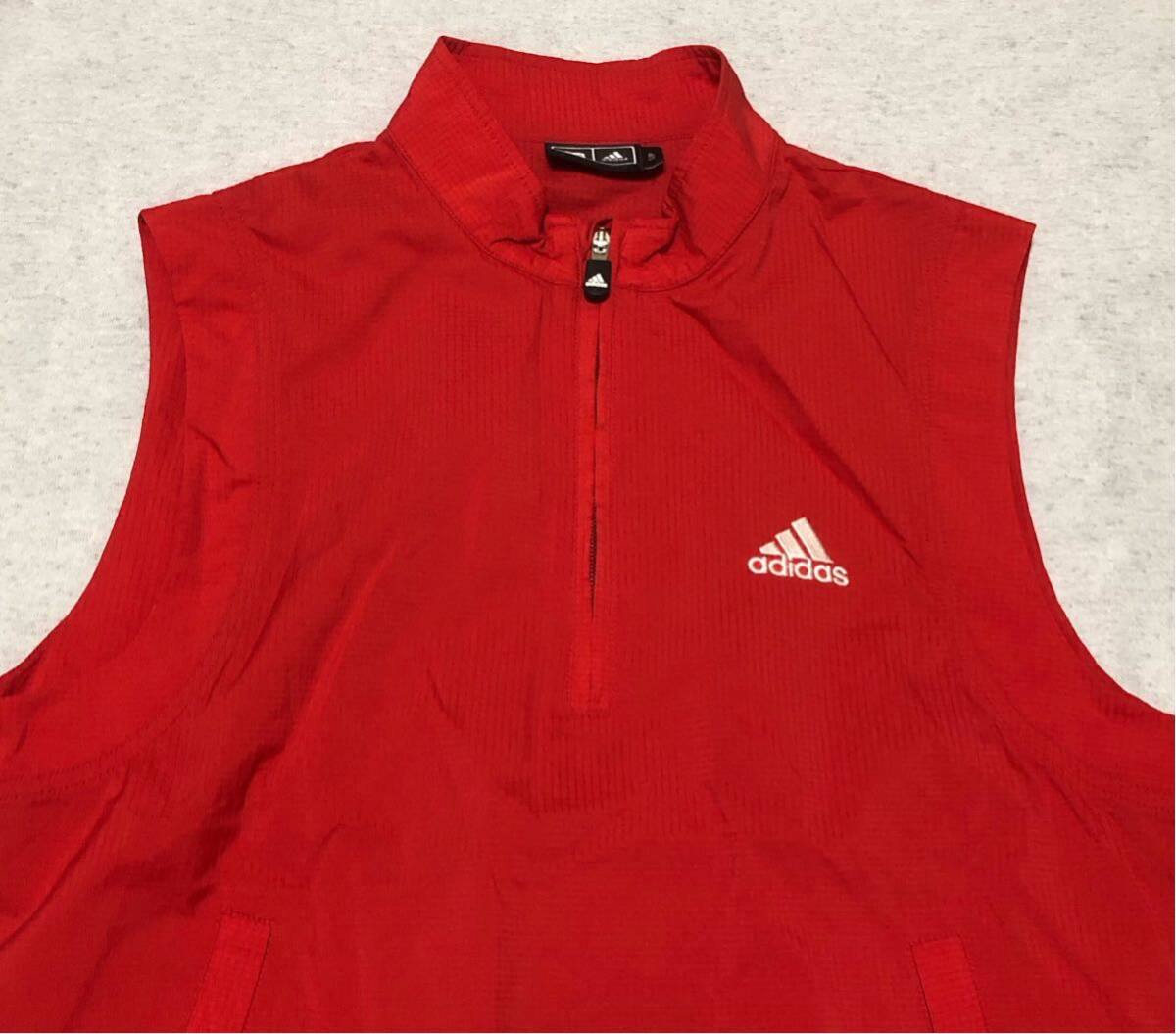 516*adidas GOLF Adidas Golf * Logo вышивка половина Zip Golf нейлон лучший красный S