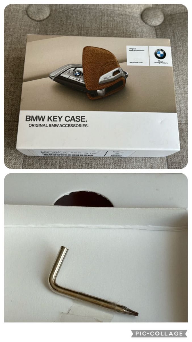 BMW 純正 リモコン レザー キーケース ブラウン 専用ツール工具付き 82292408818 中古品 