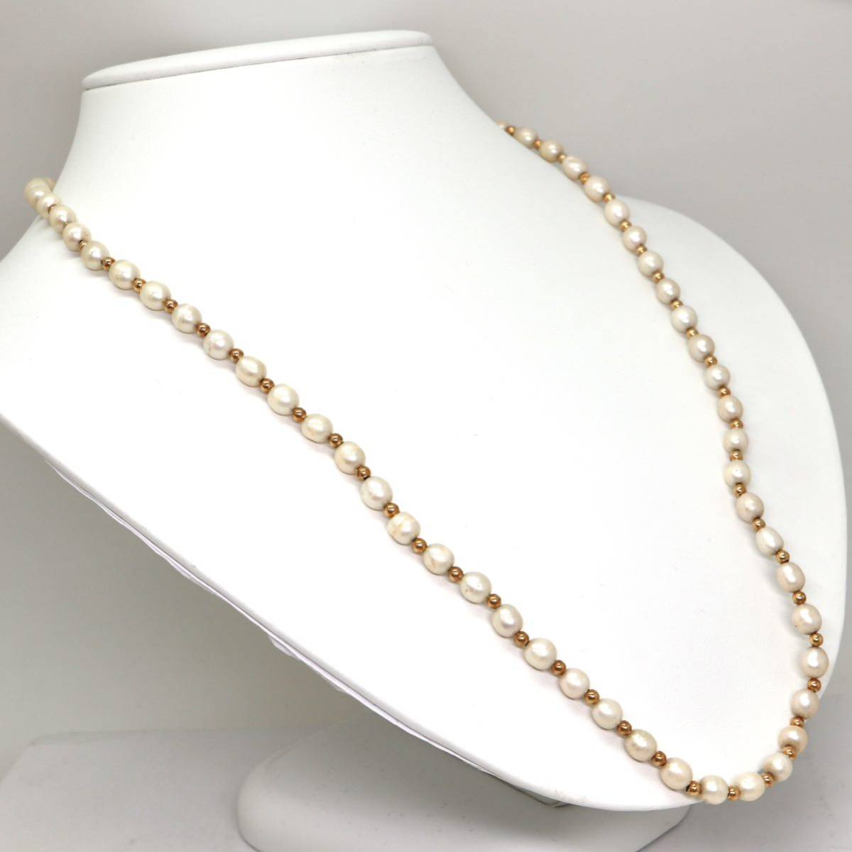 ◆K18 本真珠ロングネックレス/38◆M 約20.7g 約61.5cm pearl パール jewelry necklace ジュエリー DH0/DI0_画像3