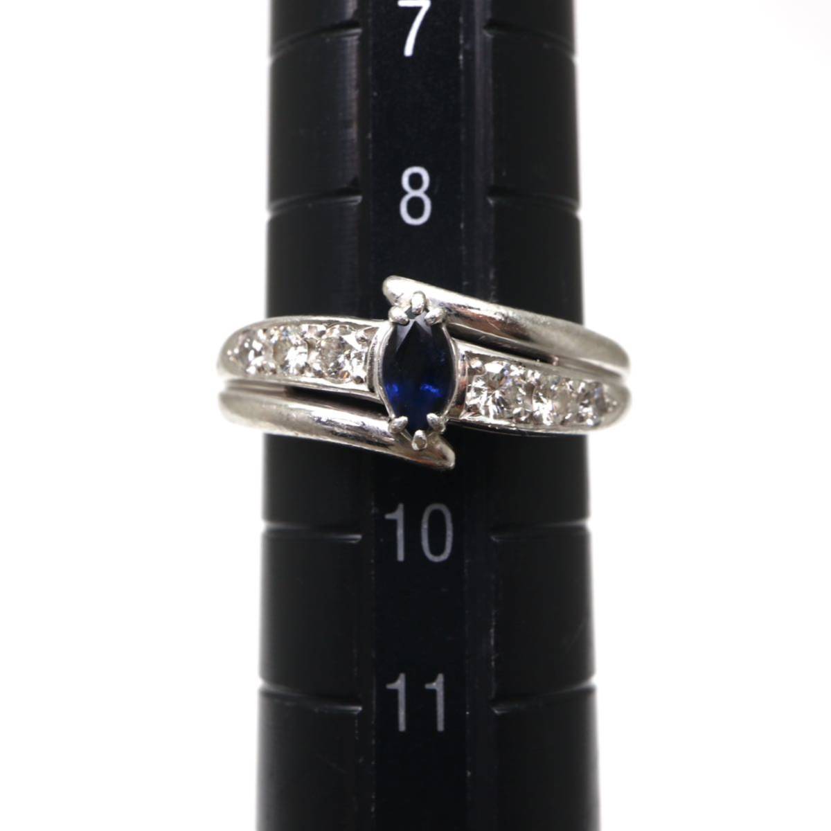 POLA jewelry(ポーラ)◆Pt900 天然ダイヤモンド/天然サファイアリング◆M 約7.1g 9号 sapphire diamond ジュエリー ring指輪 ED1/ED4_画像7