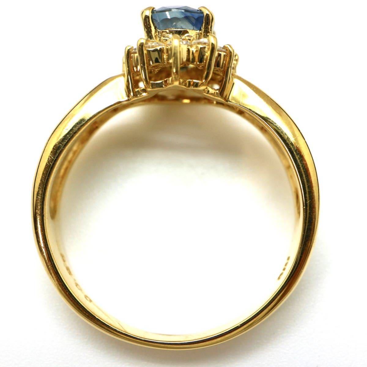 ソ付き!!◆K18 天然ダイヤモンド/天然サファイアリング◆M 約4.7g 12号 0.25ct sapphire diamond ジュエリーring指輪 ED6/ED6_画像5