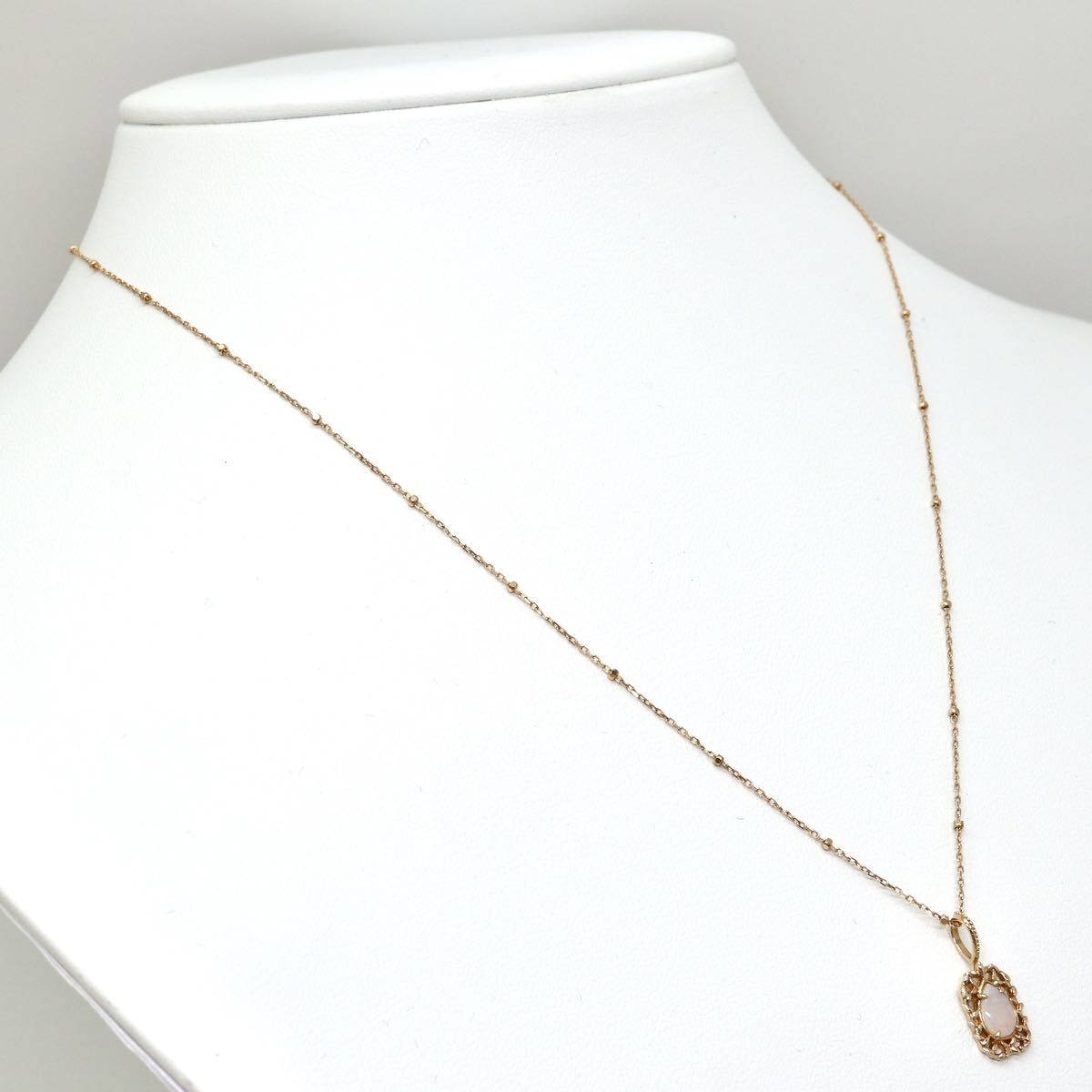 agete(アガット)箱付き!◆K10 天然オパールネックレス◆M 約1.5g 約44.5cm opal jewelry necklace ジュエリー DE6/DE6_画像4