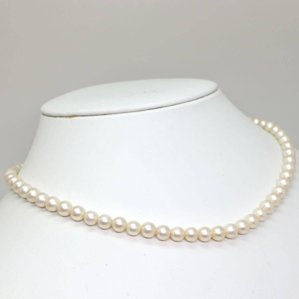 ◆アコヤ本真珠ネックレス◆M● 19.1g 40.0cm 5.5-6.0mm 真珠 パール pearl ジュエリーjewelry necklace EA3/EA3_画像3