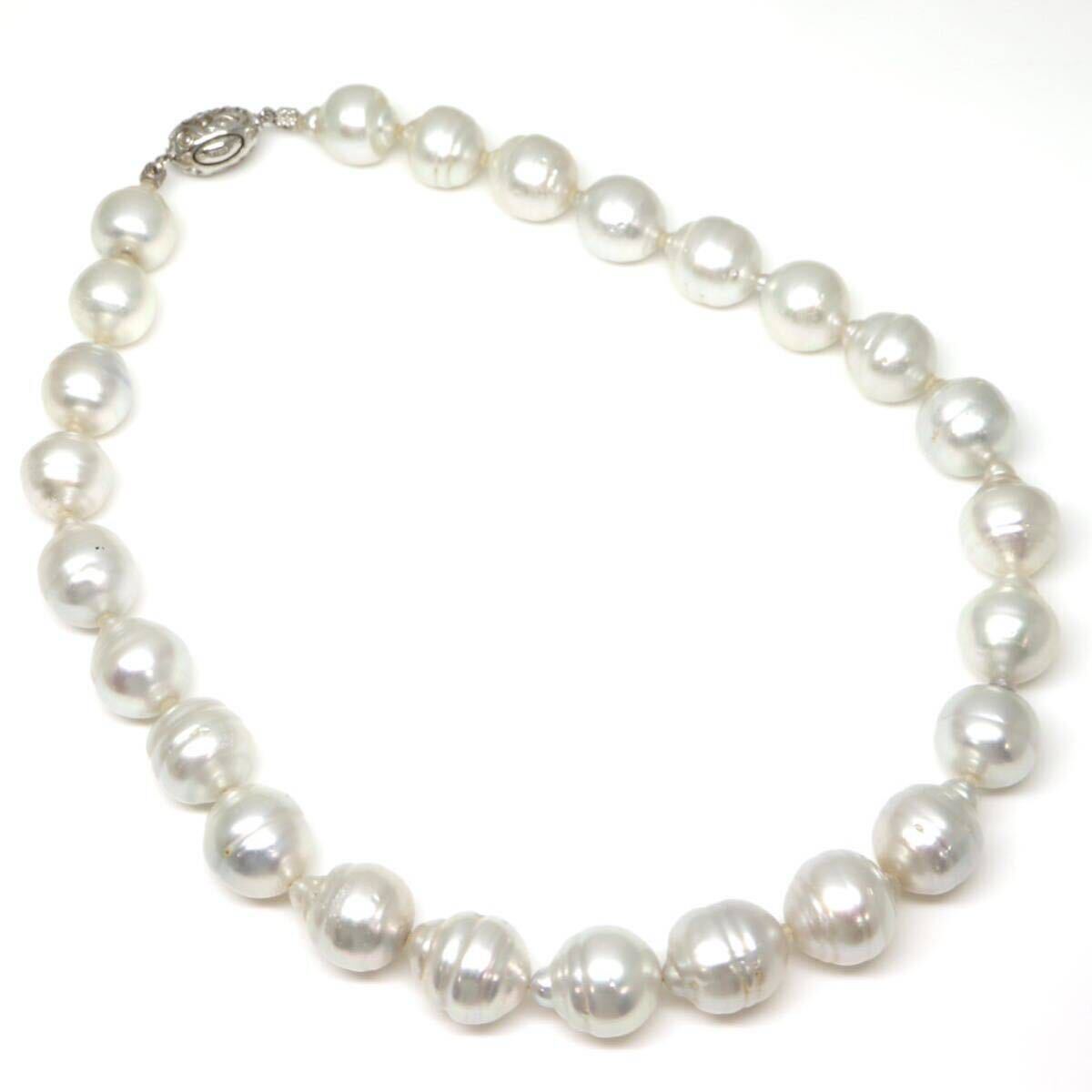 大珠!!14.0mm珠!!◆南洋白蝶真珠ネックレス/ 30◆M 約83.3g 42.0cm 12.0-14.0mm珠 pearl パール jewelry necklace ジュエリー EA0/EC0_画像8