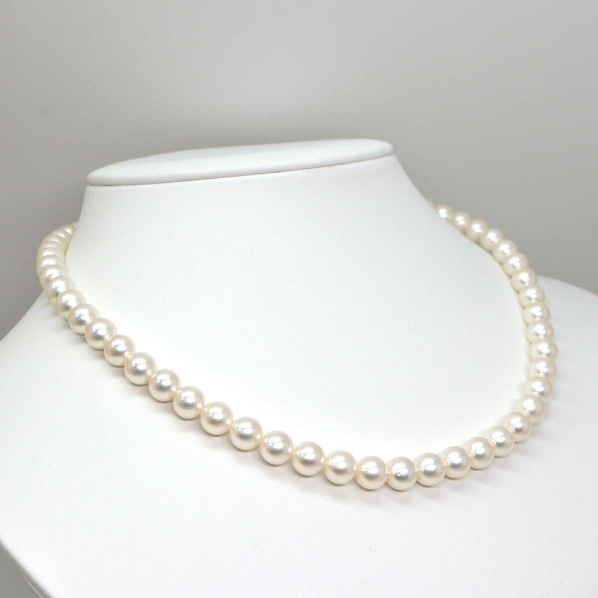 MIKIMOTO(ミキモト)高品質!!◆アコヤ本真珠ネックレス②◆M 約32.5g約43.0cm 6.5-7.0mm珠 pearl パール jewelry necklaceジュエリーDA0/EE1_画像3