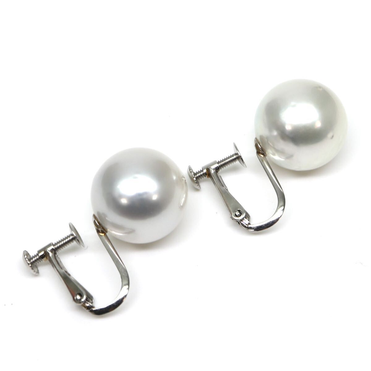 12mm珠!!◆Pt900 南洋白蝶真珠イヤリング◆M 約7.0g 12.0mm珠 パール pearl ジュエリー jewelry earring DI8/EB2の画像4