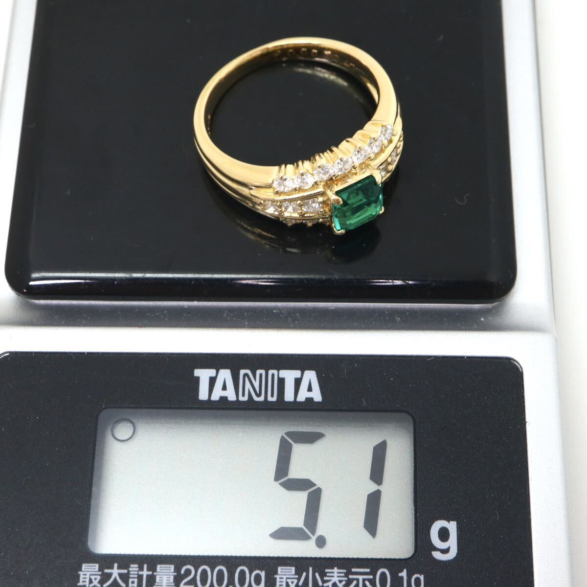 CrescentVert(クレサンベール)◆K18 エメラルド/ 天然ダイヤモンドリング◆M 約5.1g 11号 emerald diamond ジュエリー ring 指輪 ED9/EE0_画像10