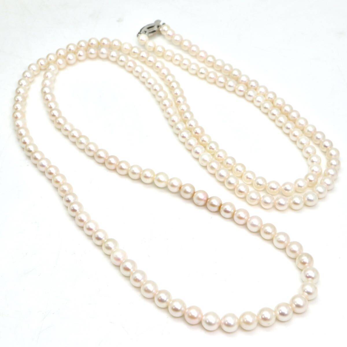 ◆アコヤ本真珠ロングネックレス/ 3 ◆A 約67.6g 約114.0cm 6.0-7.0.mm珠 pearl パール jewelry necklace ジュエリー DD0/DH0の画像6