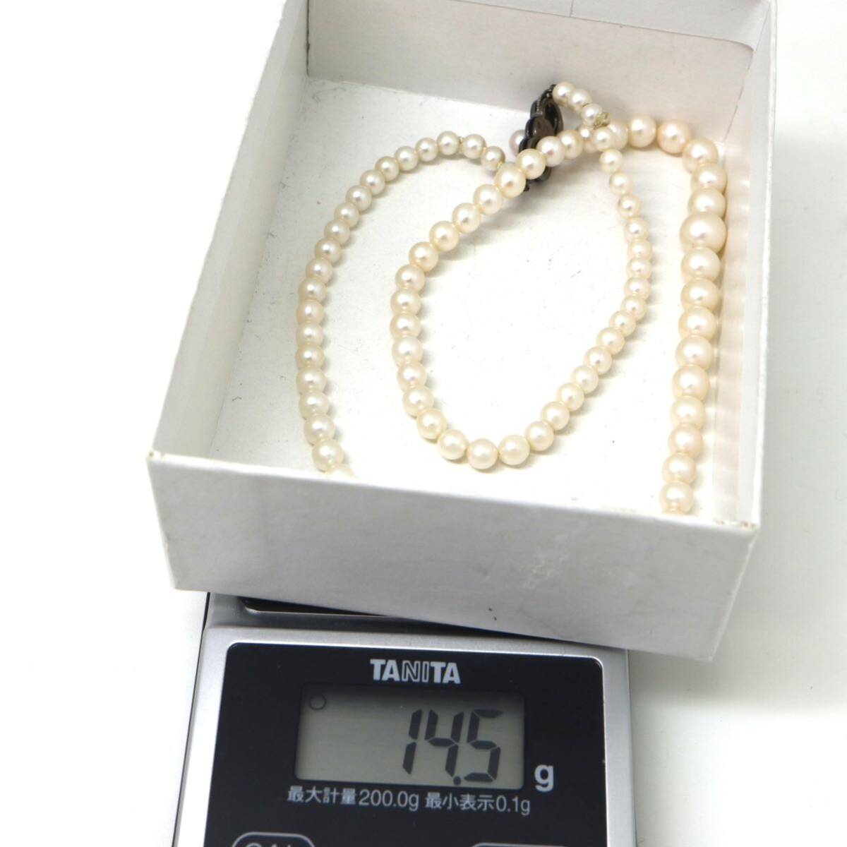 MIKIMOTO(ミキモト)◆アコヤ本真珠ネックレス/ 10 ◆A 約14.5g 約43.0cm 3.5-7.0mm珠 pearl パール jewelry necklace ジュエリー EB5/EB5_画像9