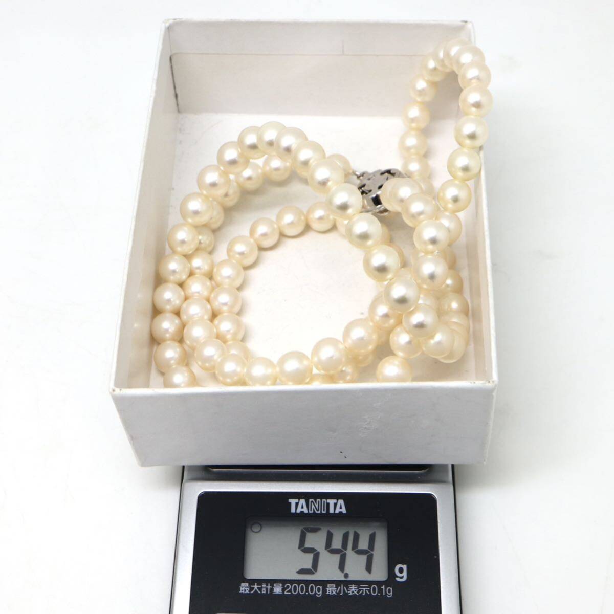 良質!!◆アコヤ本真珠ロングネックレス/ 18 ◆A 約54.4g 約72.0cm 7.0-7.5mm珠 pearl パール jewelry necklace ジュエリー DF0/EA0_画像10