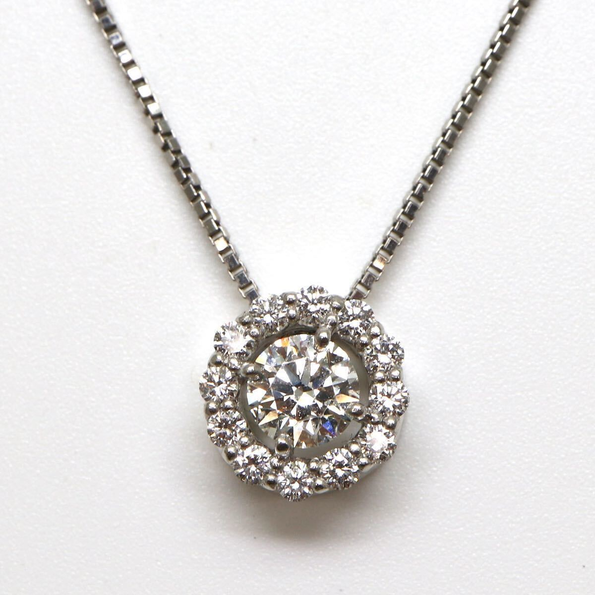 GINZA TANAKA(ギンザタナカ)◆Pt900/Pt850天然ダイヤモンドネックレス◆A◎ 約4.2g 約46.0cm diamond jewelry necklace EF0/EF0_画像1