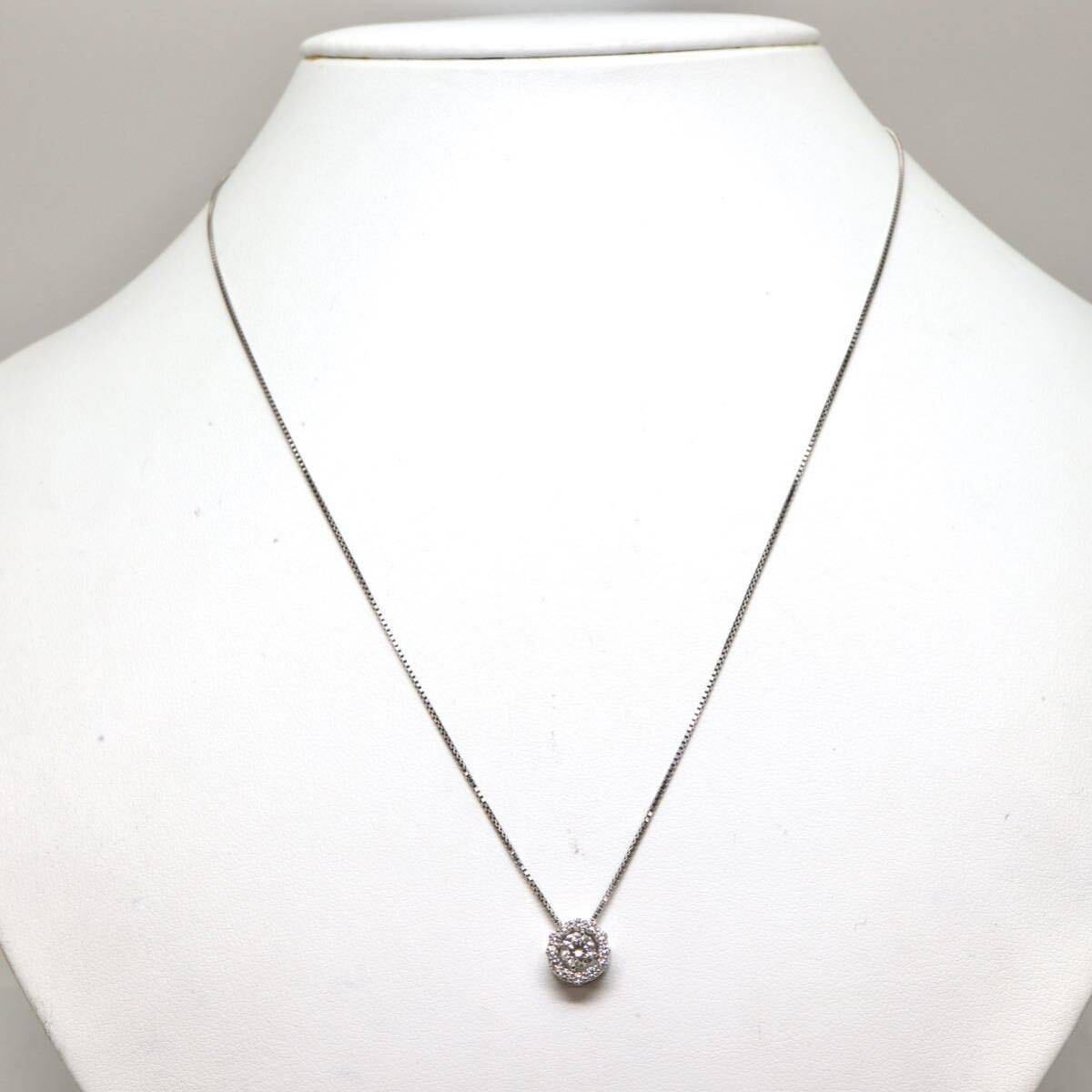 GINZA TANAKA(ギンザタナカ)◆Pt900/Pt850天然ダイヤモンドネックレス◆A◎ 約4.2g 約46.0cm diamond jewelry necklace EF0/EF0の画像2