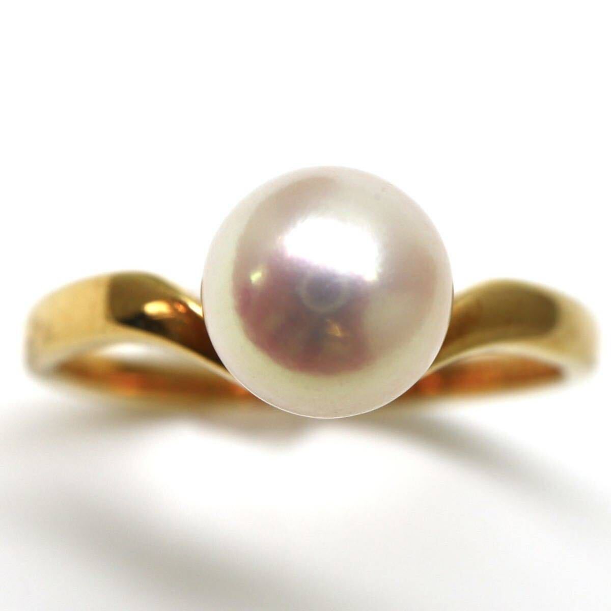 MIKIMOTO(ミキモト)◆K18 アコヤ本真珠リング◆A◎ 約2.1g 10.5号 akoya パール pearl ジュエリー ring 指輪 EA4/EA4の画像2