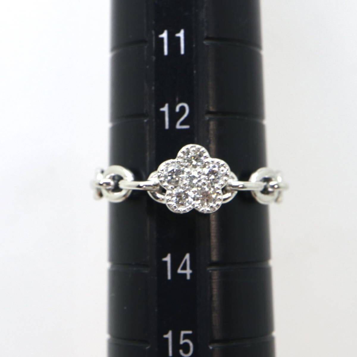 ◆K18 天然ダイヤモンドリング◆A◎ 約2.8g 13号 0.17ct diamond ジュエリー ring 指輪 EB6/EB7の画像7