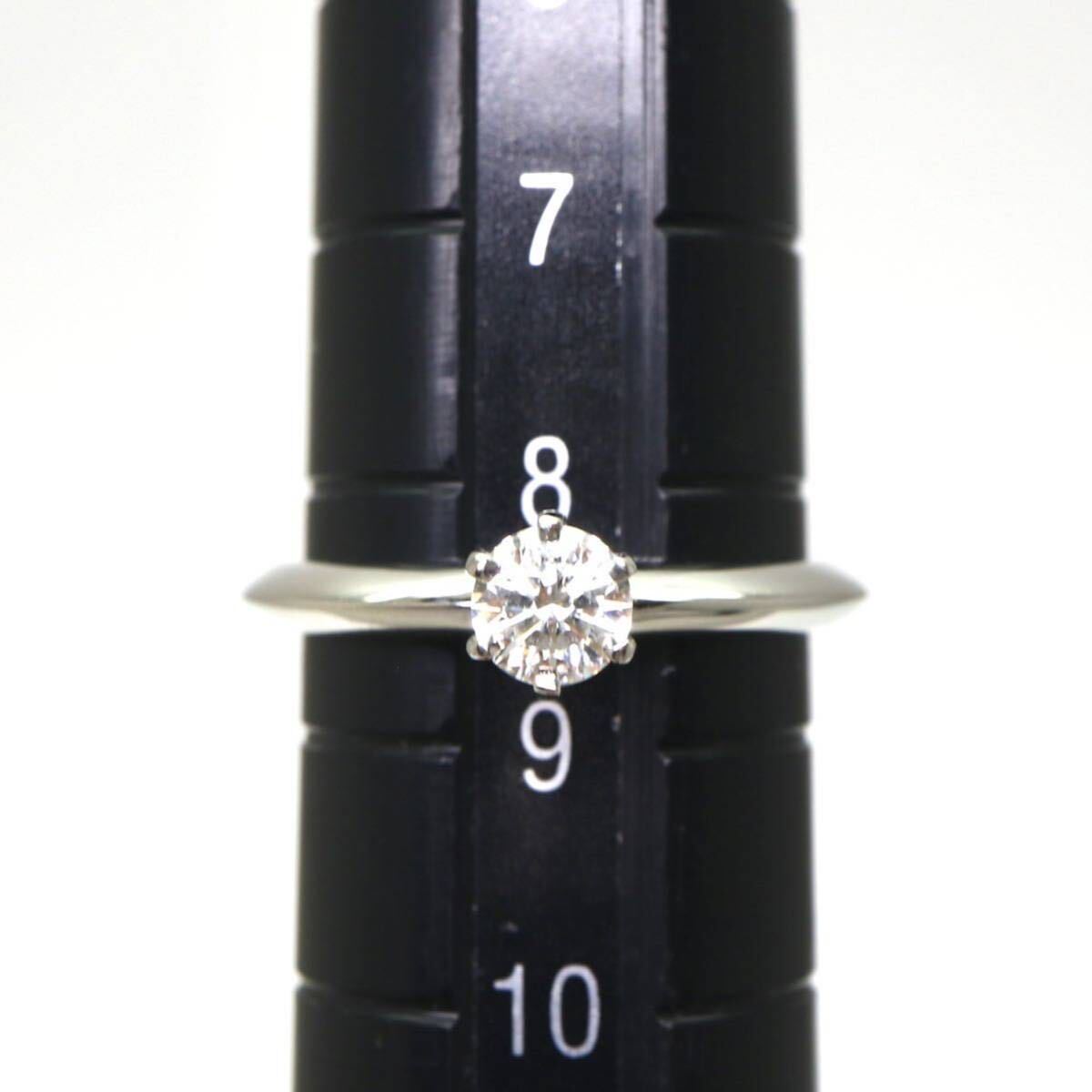 TIFFANY&Co.(ティファニー）◆Pt950 天然ダイヤモンドリング◆A◎ 約3.6g 8.5号 0.28ct diamond ジュエリー ring 指輪 ED6/EE1_画像8