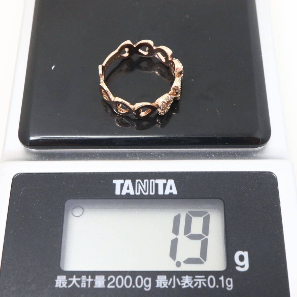 ◆K18 天然ダイヤモンドリング◆A 約1.9g 3号 0.16ct diamond ring 指輪 EA8/EA8の画像8