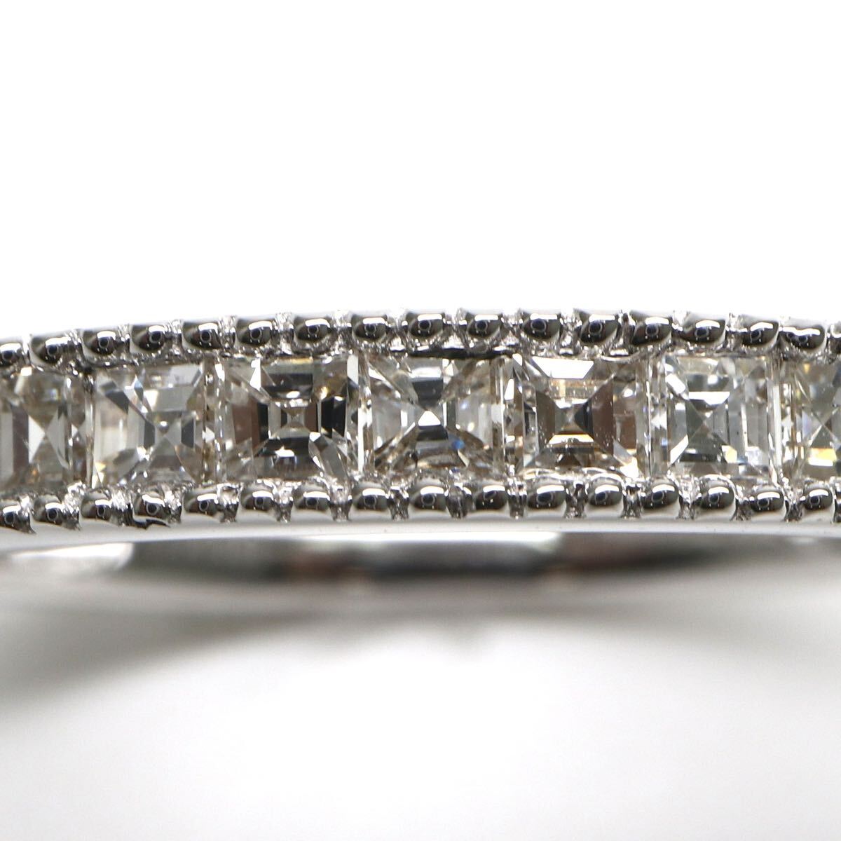 GSTV(ジーエスティーヴィー）◆K18 天然ダイヤモンドハーフエタニティリング◆A 約2.5g 14号 0.45ct diamond ring 指輪 EB5/EB5の画像3