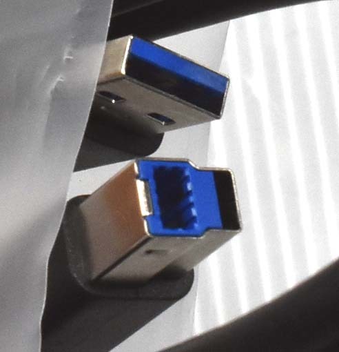 (未使用品) USB3.0 ケーブル Aタイプオス-Bタイプオス (長さ1.8m 180cm) (DELL製 ブラック) 同梱対応 (PU03 x3s_画像2