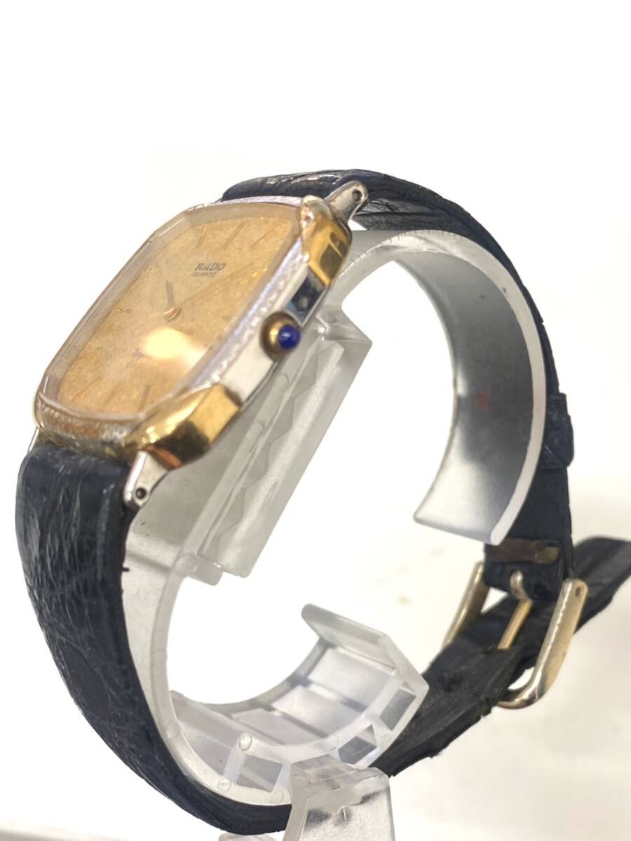 ラドー RADO エレガンス ELEGANCE クオーツ 腕時計 メンズ 179.9107.2 未稼働 スクエアフェイス ゴールド文字盤 yh030102_画像4