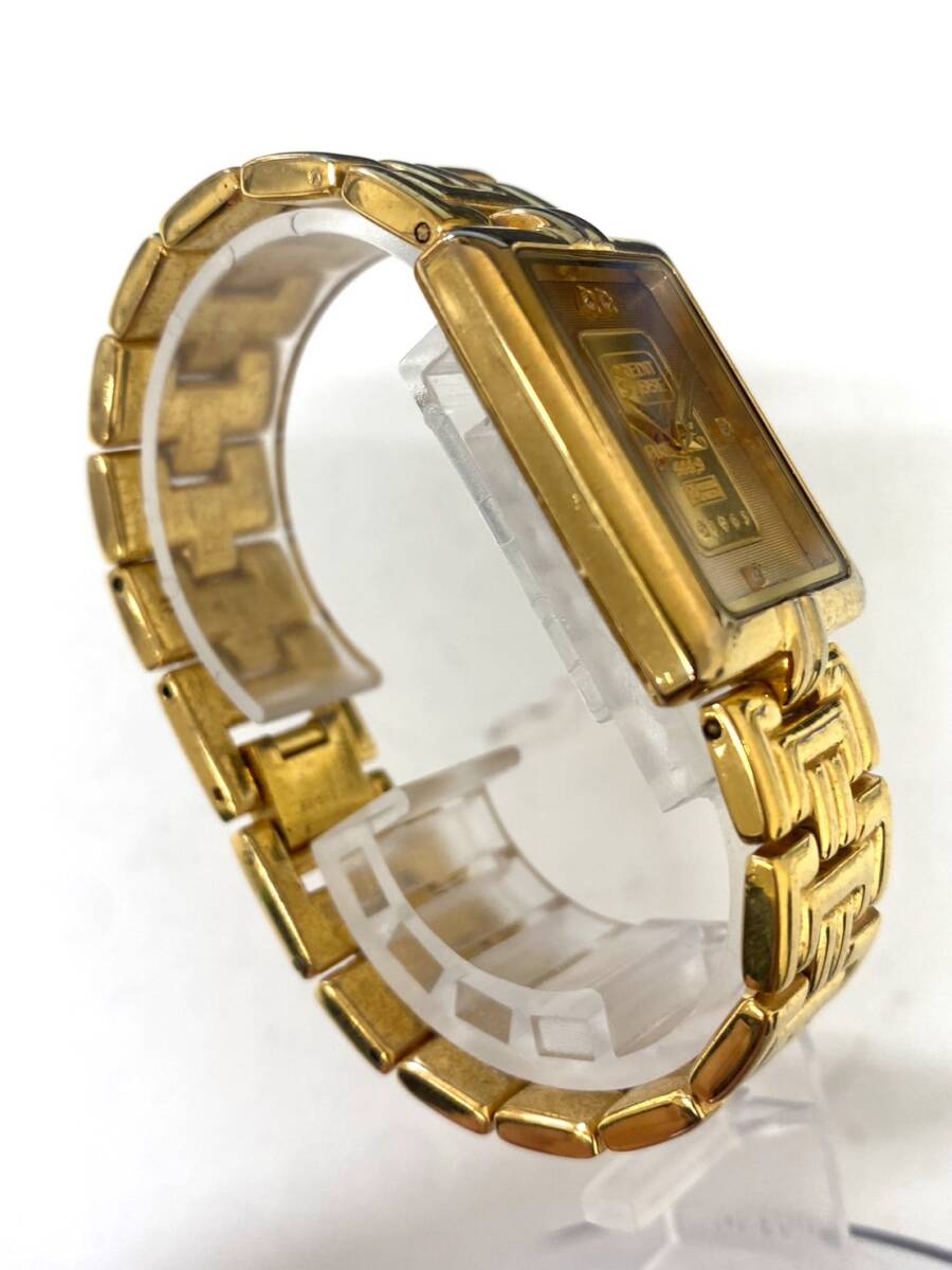 ELGIN エルジン FK-581-TN FINE GOLD 999.9 gold ingot 1g 腕時計 クォーツ 未稼働 ゴールド文字盤 スクエアフェイス ㏄021102_画像3