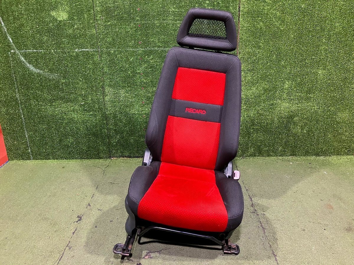 Y管理75133 H19 KEIワークス HN22S】★運転席 ドライバー シート 赤黒 スズキ純正 RECARO セミバケット★トリム D16_画像1