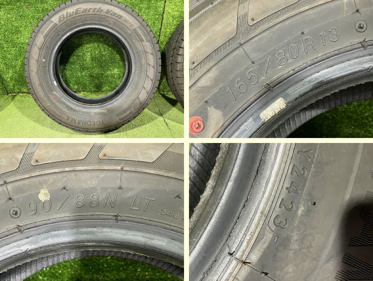 S管理74912 ランサーカーゴ 外し】中古 タイヤ 4本セット★165/80R13 90/88N LT ヨコハマ BluEarth-Van 2023年製★13インチ バントラ_画像3