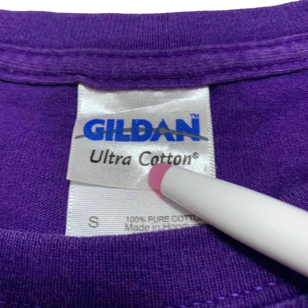 【US古着】GILDAN 半袖 両面プリント Tシャツ パープル Sサイズ