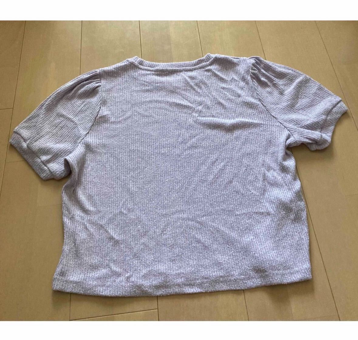DAZY リブニットTシャツ　パープル/紫　レディースXLサイズ