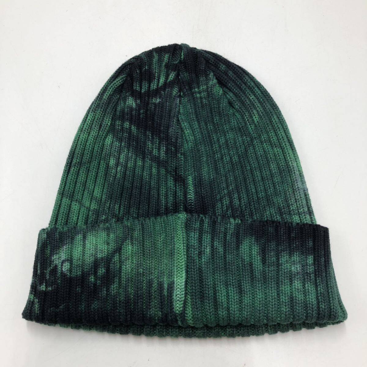 新品24SS Supreme Overdyed Beanie Splatter Green シュプリーム オーバーダイ ビーニー グリーン 緑 帽子 T151_画像3