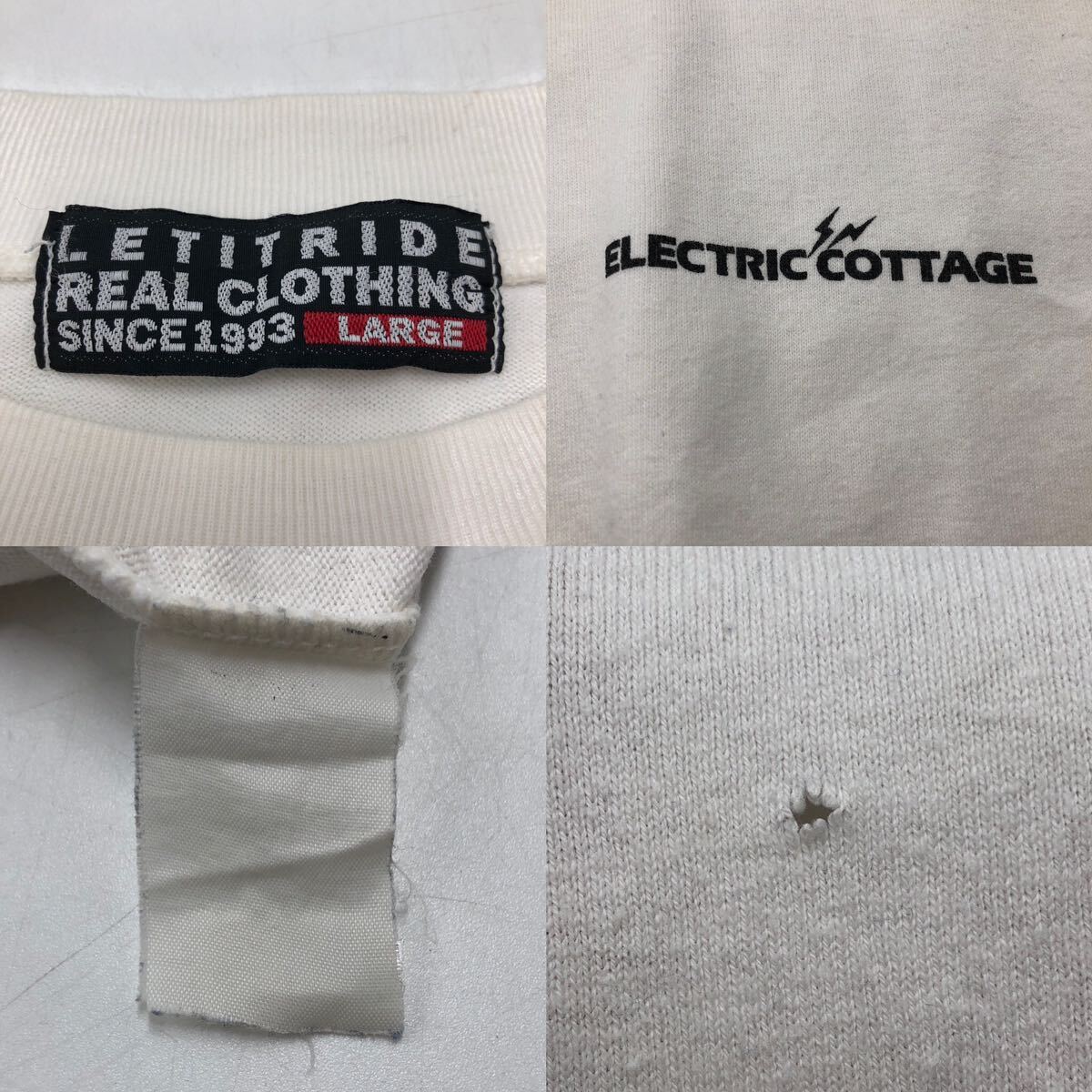 【L】Let It Ride Electric Cottage Logo Print L/S Shirt White レットイットライド エレクトリック コテージ 長袖 シャツ ホワイト T175_画像8