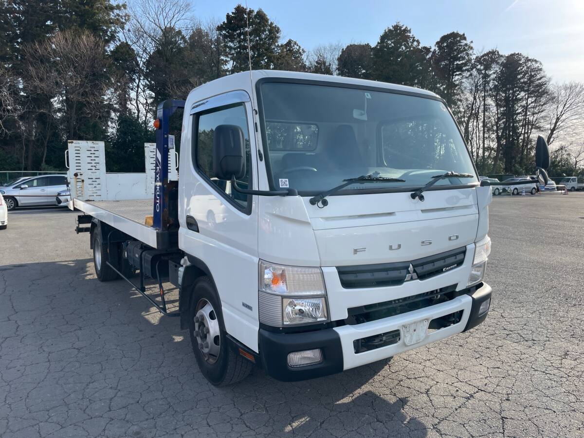 ★積載車★H28年★10万㌔★極東フルフラトップ★ローダー★キャンター★積載量3250KG★ワイドロング★インタークーラターボ★ラジコン付★の画像1