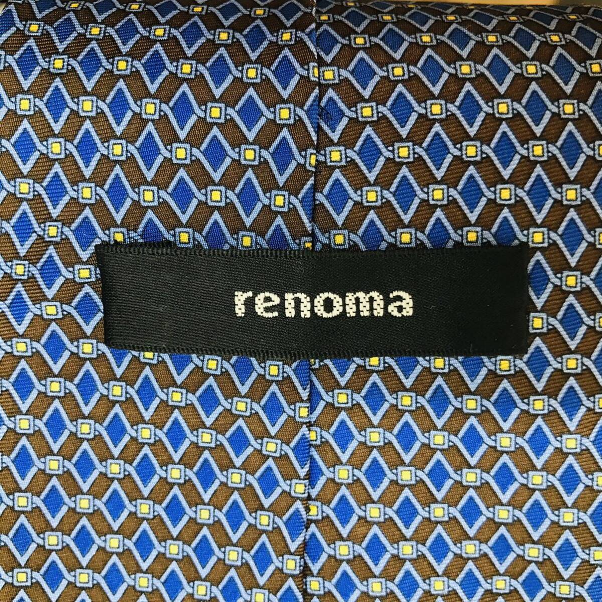 [renoma] бренд галстук голубой мелкий рисунок рисунок шелк 
