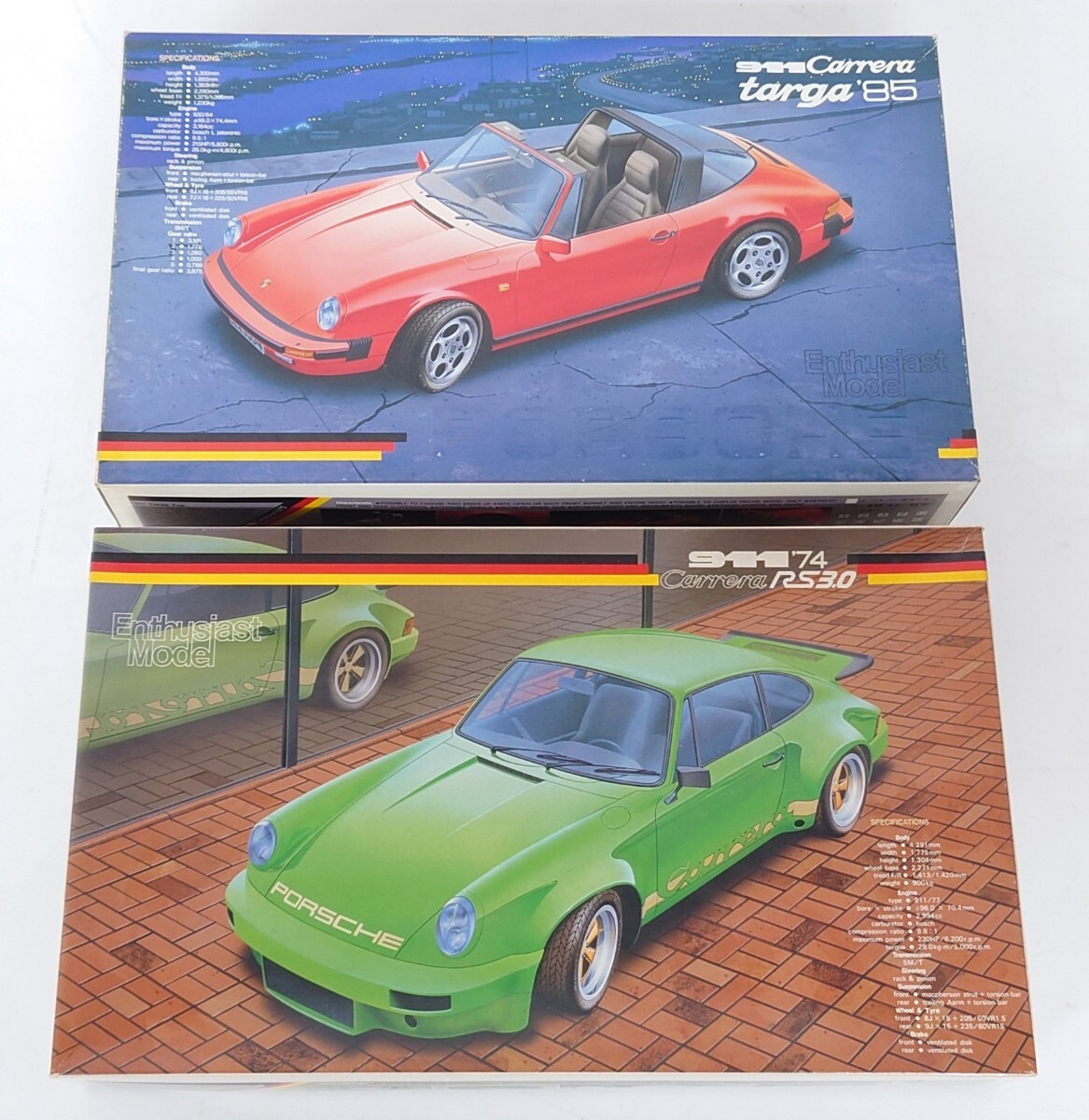 【SR-198】 FUJIMI プラモデル 2点セット 1/24 エンスージアストモデル PORSCHE 911 Carrera ’85 targa 911 ’74 Carrera RS3.0_画像1