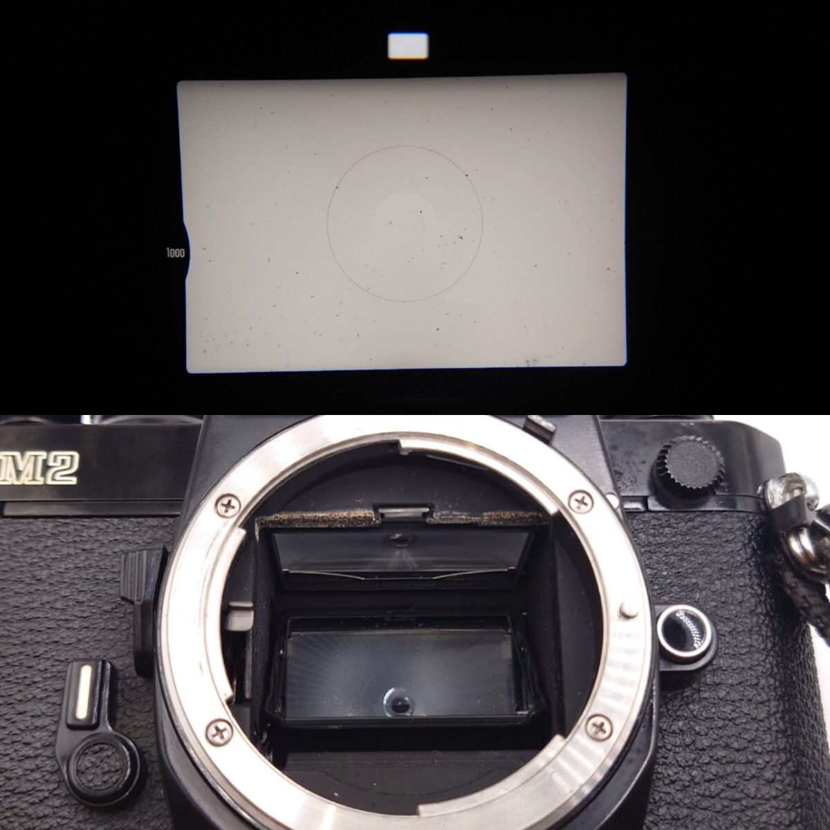 【B02−221】 Nikon New FM2 ブラック ボディ フィルム MF 一眼 レフ カメラ レンズ　NIKKOR 28mm 1:2 シャッター動作OK_画像5