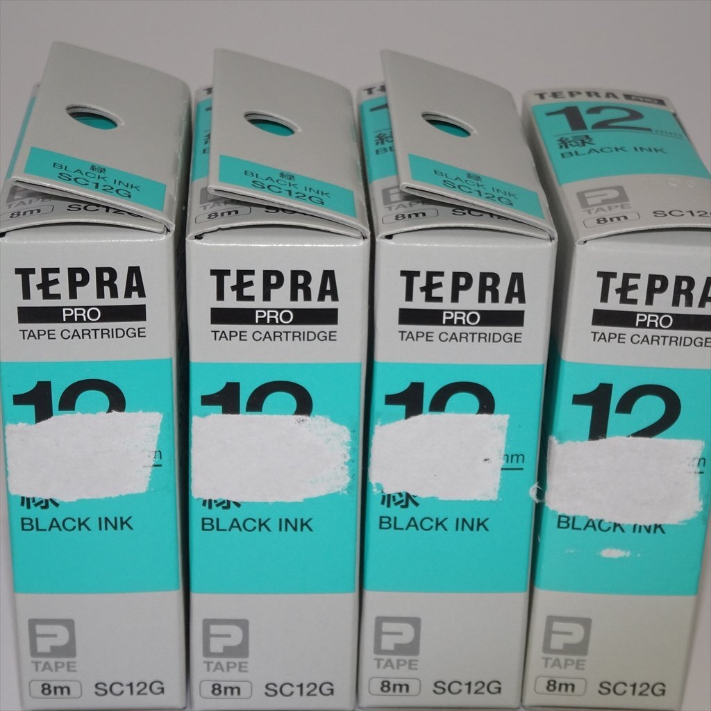 12個セット テプラPROテープカートリッジ SC12G 12mm幅 ラベル色⇒緑/文字色⇒黒 【送料無料】 NO.5051の画像6