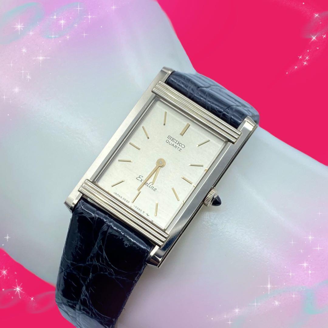 《美品　稼動品》　セイコー　SEIKO　エクセリーヌ　EXCELINE　タングステンケース　レディース腕時計　クオーツ　箱付き　2E20-5200_画像9
