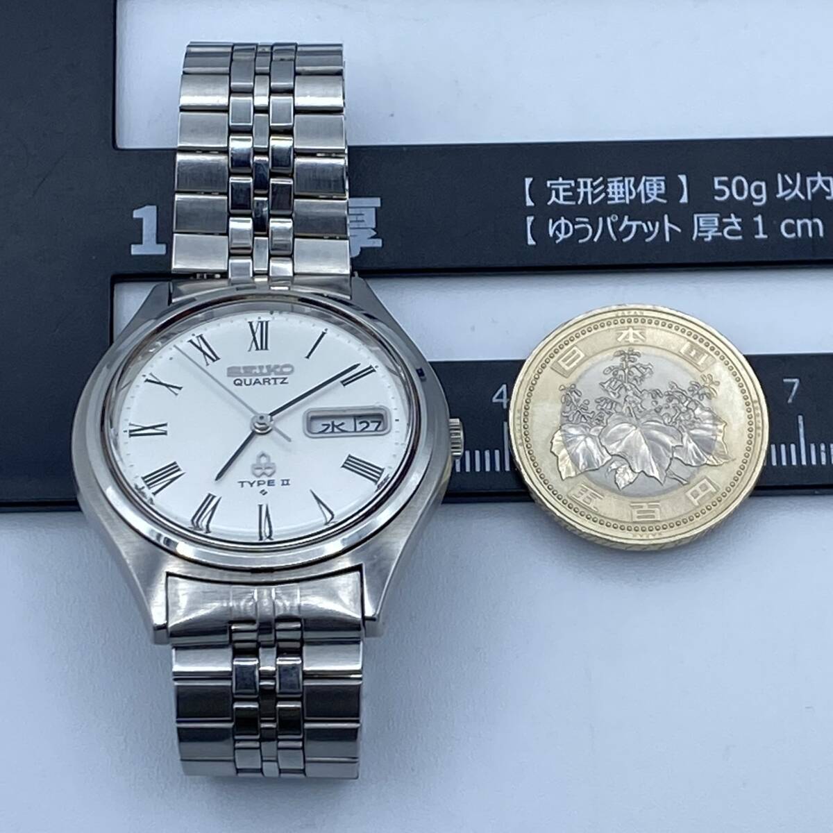 《美品　稼働品》　セイコー　SEIKO　タイプ2　TYPEⅡ　メンズ腕時計　デイデイト　防水　シルバー系文字盤　クオーツ　7546-7010_画像6