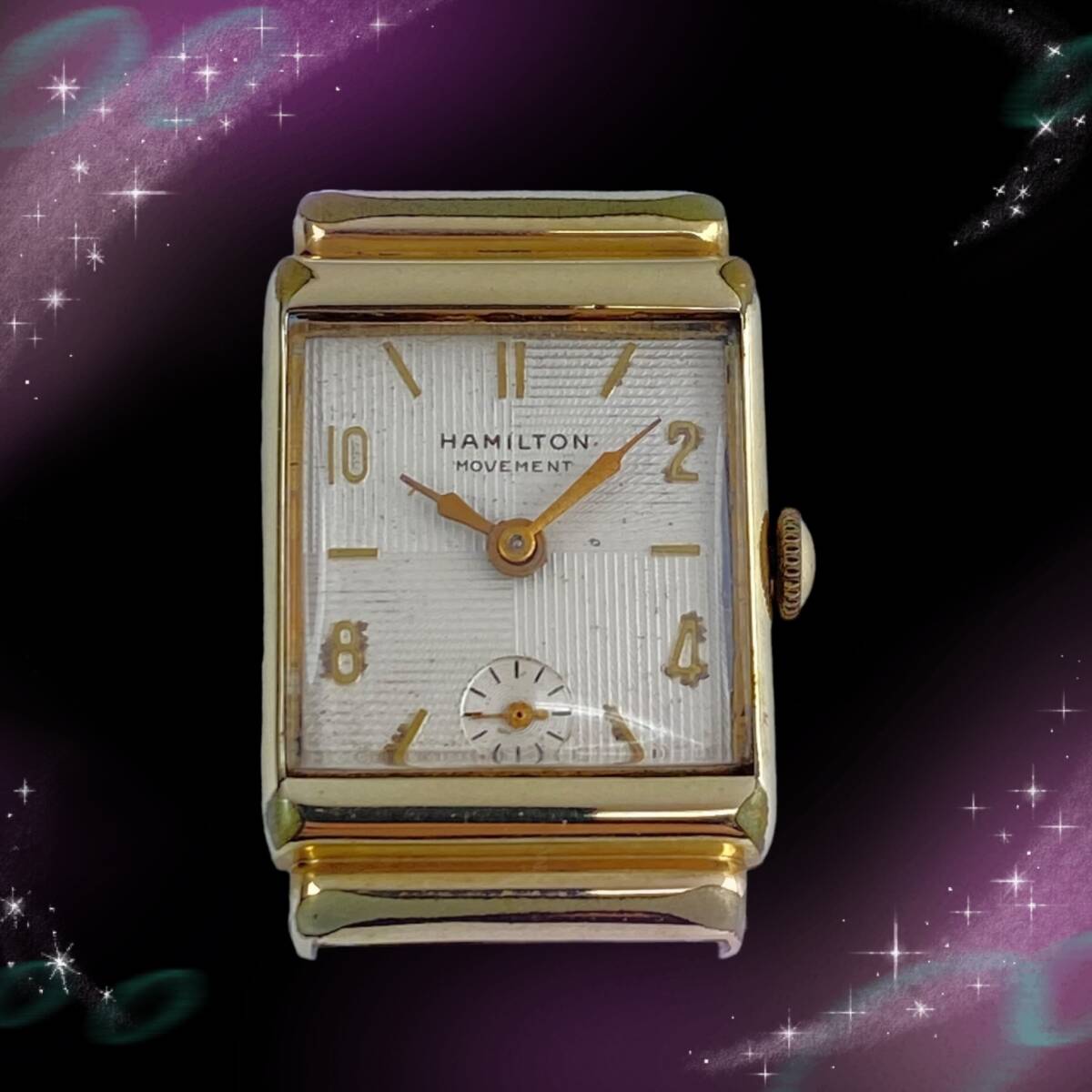 《稼働品 ヴィンテージ》 ハミルトン HAMILTON 14KGF 14金 金張り スモセコ 腕時計 本体のみ ホワイト系文字盤 手巻き の画像1