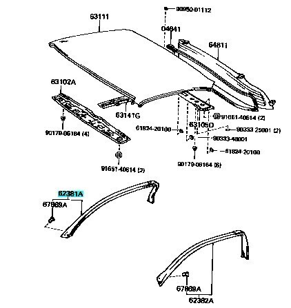 【トヨタ純正新品】TOYOTA 未使用品 ★超希少品★ MR-2 SW20 ノーマルルーフ用 ルーフサイドレール ウェザーストリップ 右側 運転席側 MR2_画像3