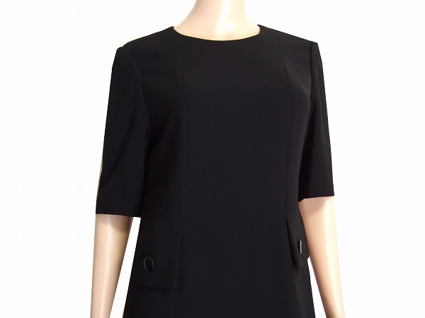 M美品/ピエールカルダン pierre cardin ブラックフォーマルワンピース