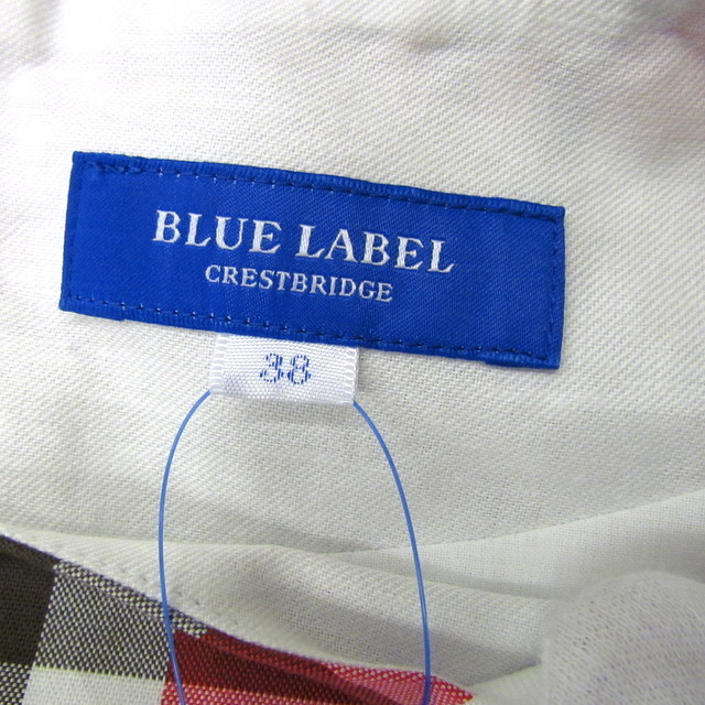 極美品 BURBERRY BLUE LABEL バーバリー ブルーレーベル ワンピース レッド チェック スカート 55J34-315-16 サイズ38 三陽商会 H10613_画像4