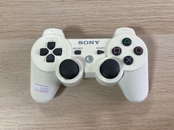 PS3 周辺機器 デュアルショック3 SIXAXIS ワイヤレスコントローラー ホワイト 【管理 17570】【B】_画像1