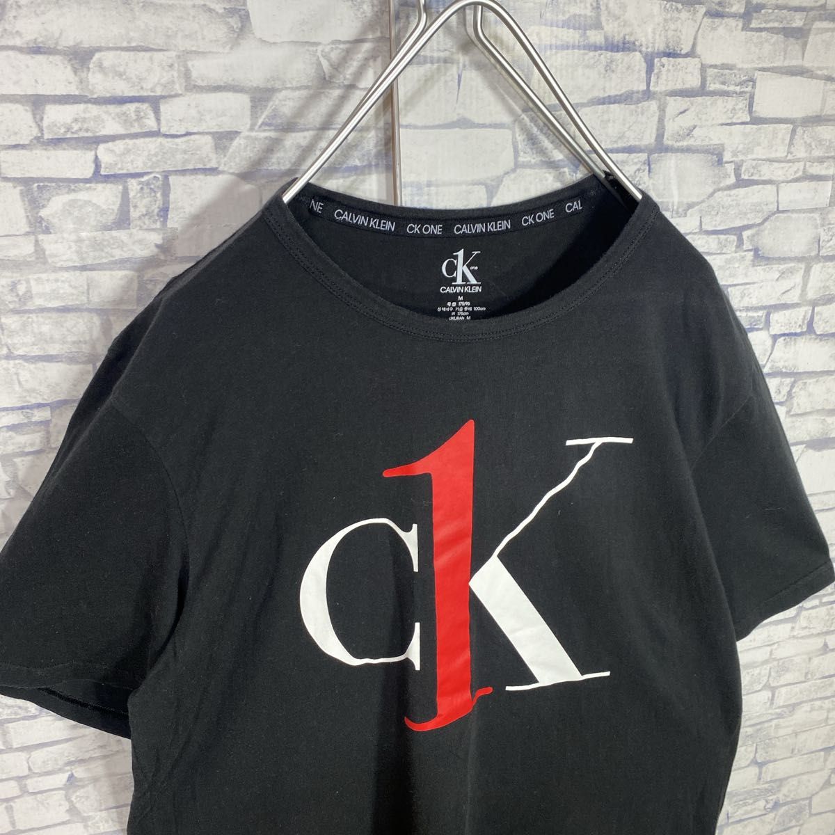 CALVIN KLEIN カルバンクライン　ビックロゴ　デカロゴ　半袖Tシャツ　黒　Mサイズ　古着