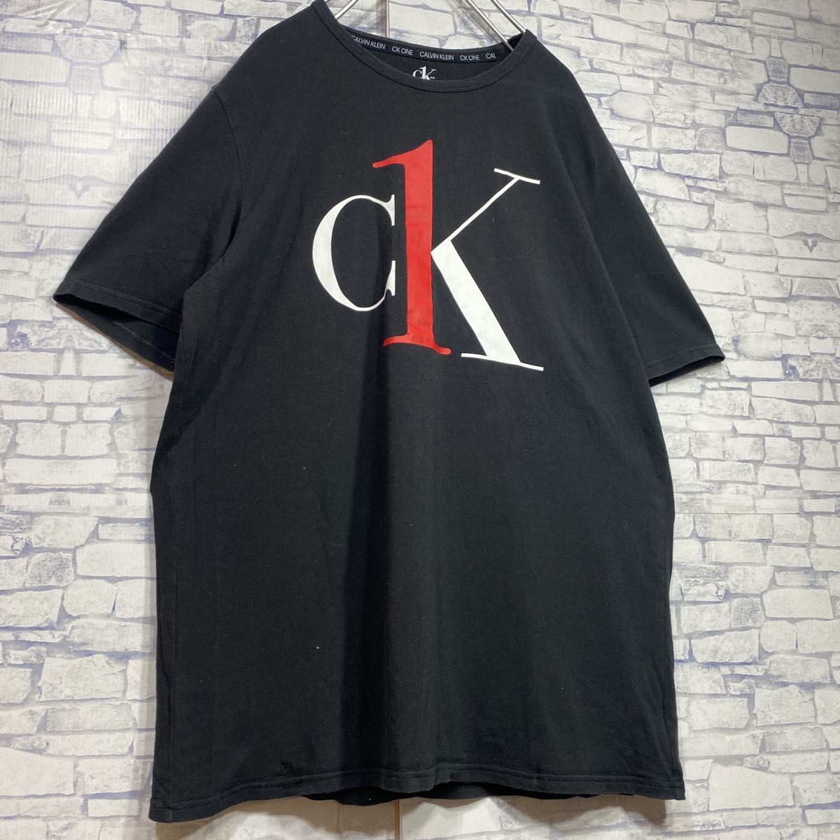 CALVIN KLEIN カルバンクライン　ビックロゴ　デカロゴ　半袖Tシャツ　黒　Mサイズ　古着