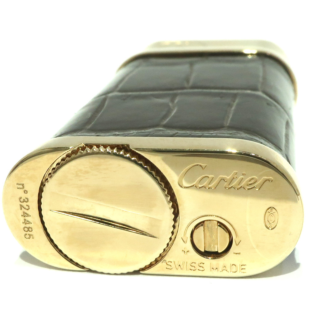 【天白】カルティエ ガスライター ゴドロン CA120166 ゴールドカラー コレクション 小物 喫煙具 着火確認済 箱_画像4