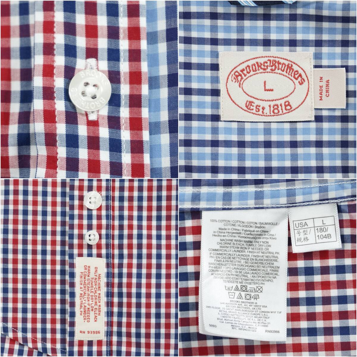 Brooks Brothers SHIRTS L SH24041 ブルックスブラザーズ ボタンダウンシャツ マルチパターン チェック柄_画像10