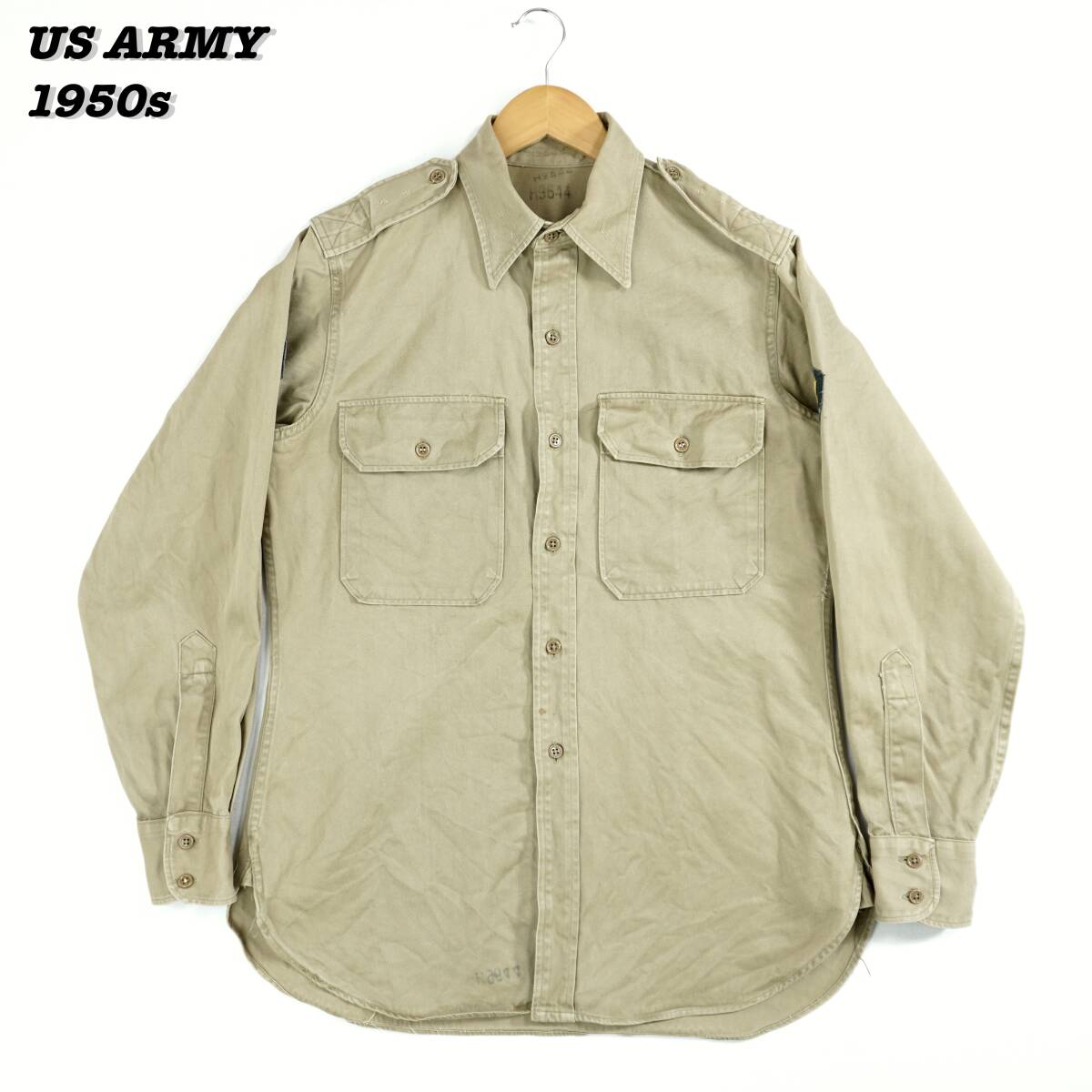 US ARMY KHAKI SHIRT 1950s SH24051 Vintage アメリカ軍 コットンカーキシャツ シャツ 1950年代 ヴィンテージ