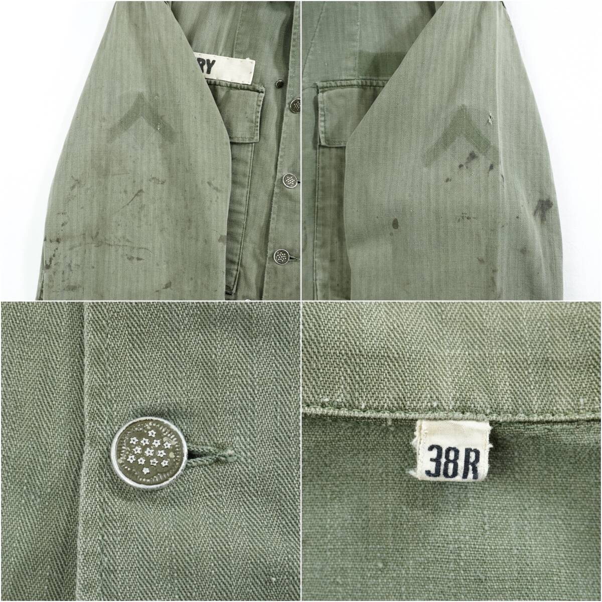 US ARMY M-43 HBT JACKET 1940s 38R 304273 Vintage 13stars US ARMY M-43 HBT JACKET 1940s 38R 304273 Vintage 13stars